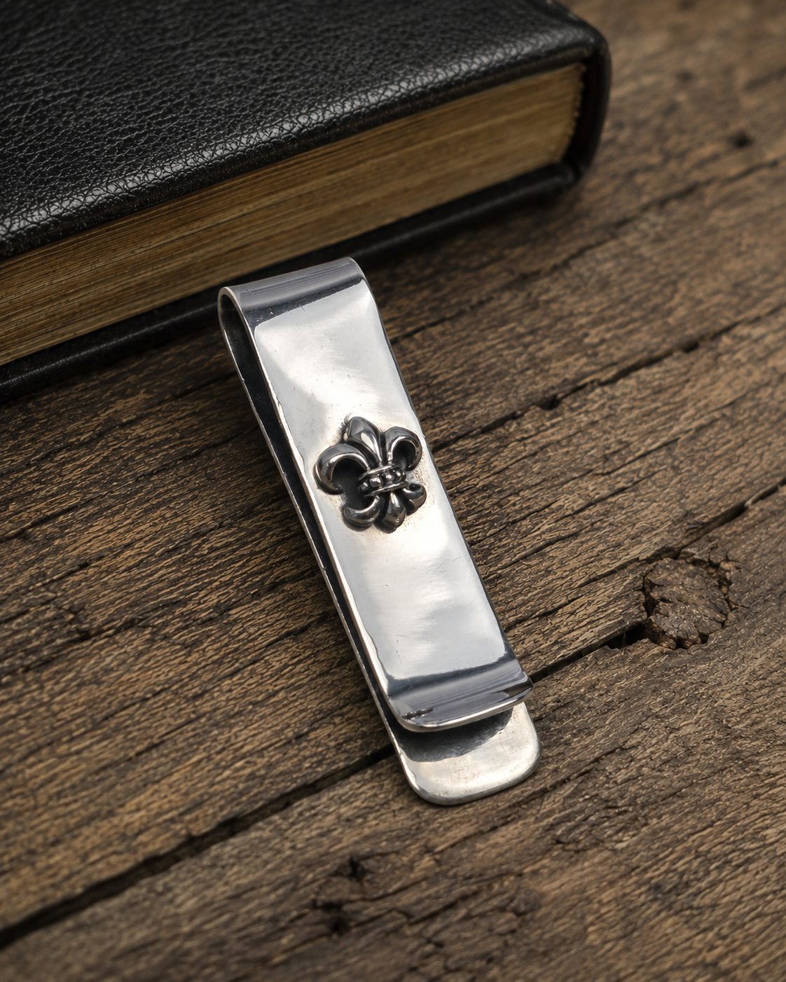 Heavy Solid Sterling Silver Fleur de Lis Money Clip – Premium Men’s Wallet Clip