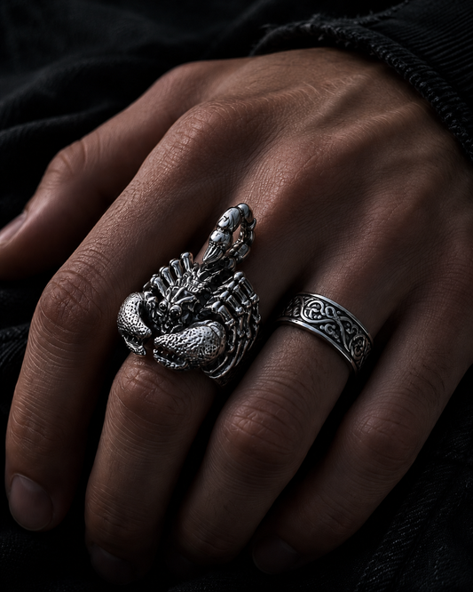Solid Heavy Sterling Silver Scorpion Ring, Detailed Scorpion Gothic Statement Ring