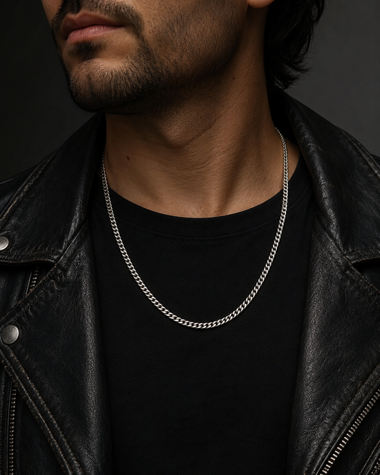 3mm Solid Sterling Silver Cuban Link Chain Necklace – Unisex 925 Silver Curb Chain for Men & Women
