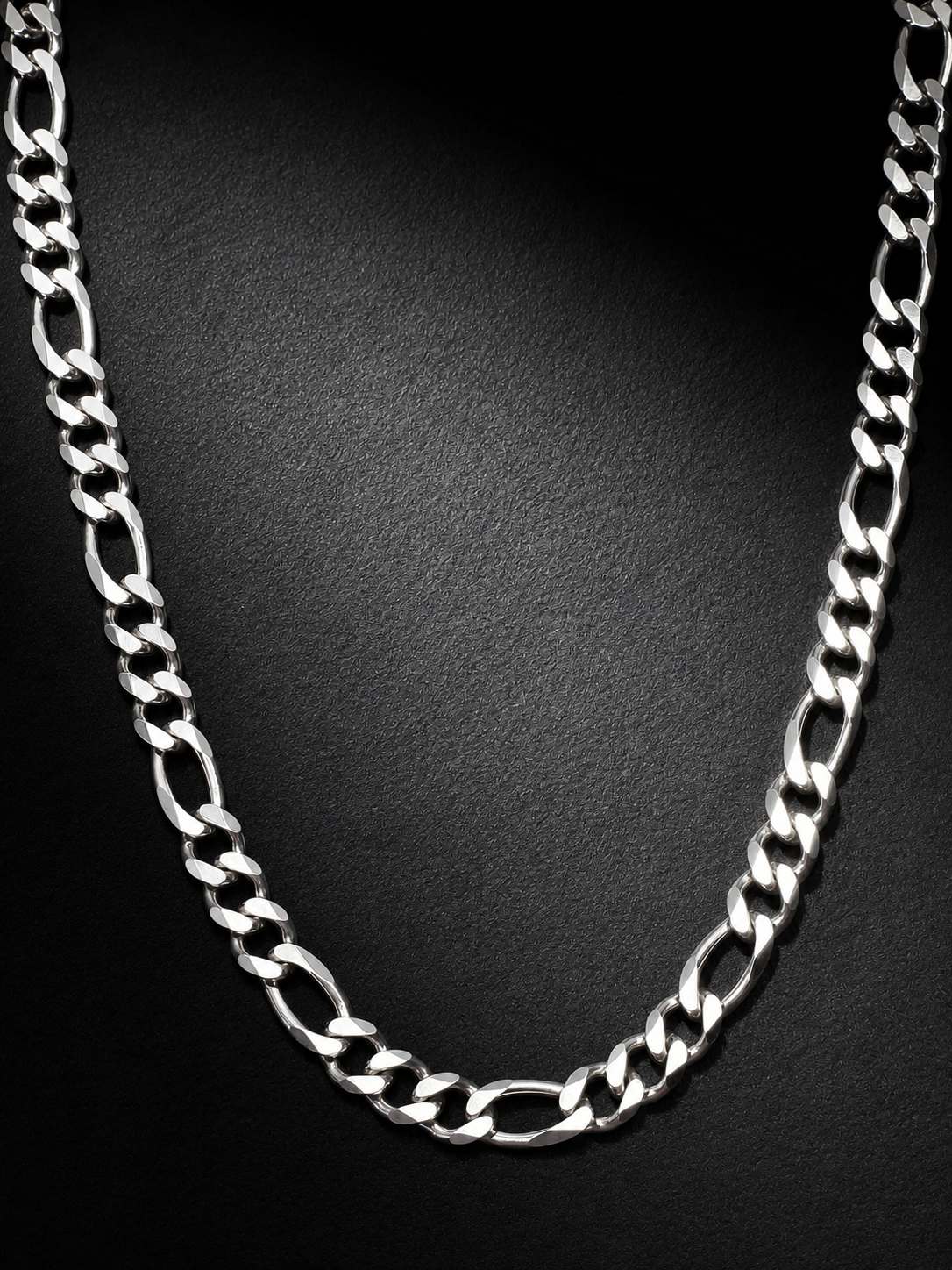 Solid Heavy Sterling Silver Figaro Chain Necklace – 10mm Men’s 925 Silver Chain