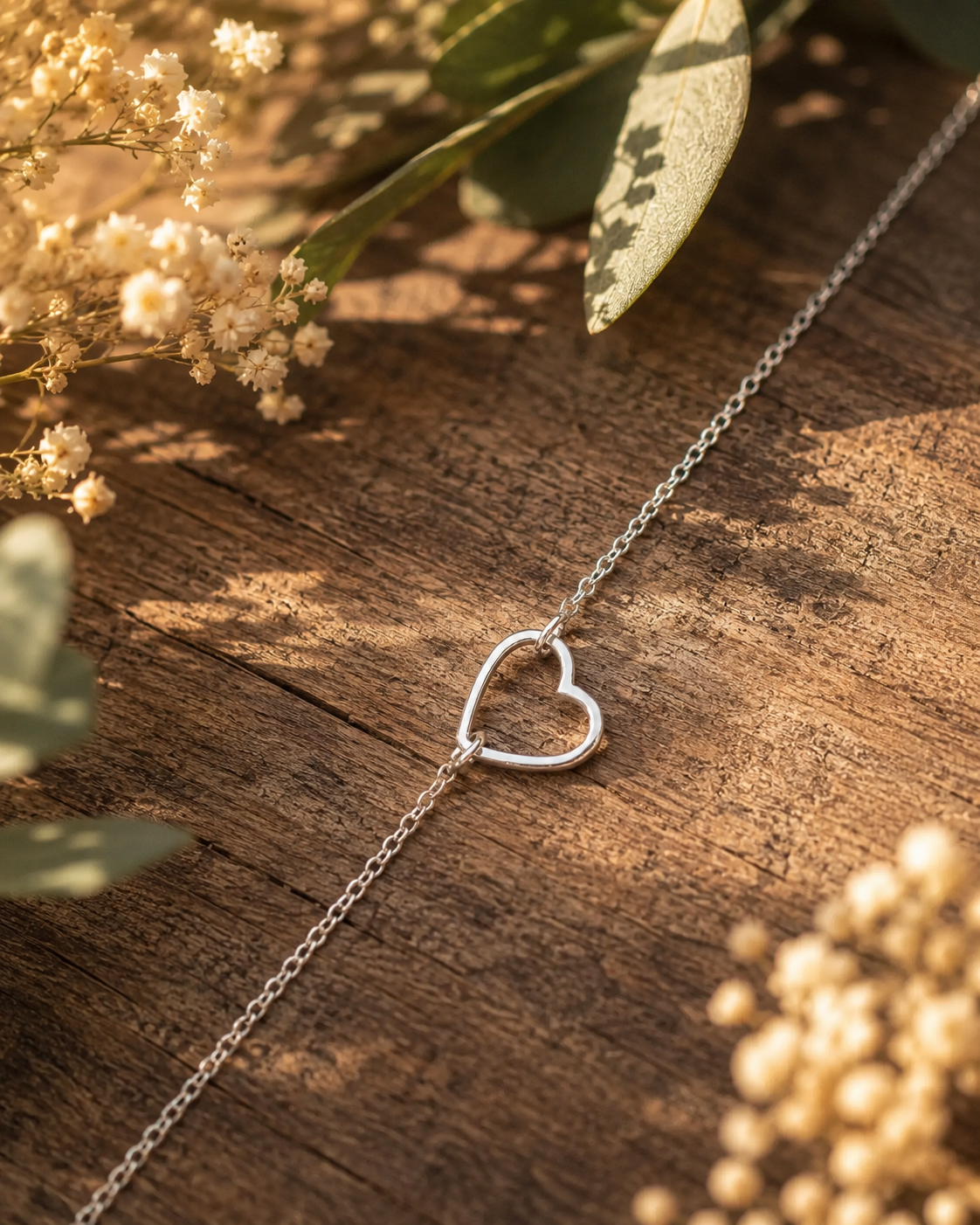 Sterling Silver Heart Anklet, Dainty 925 Silver Ankle Bracelet, Minimalist Heart Charm Anklet, Beach Jewelry Gift for Her