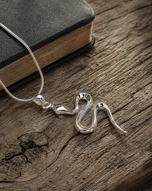 Solid Sterling Silver Snake Pendant – Minimalist Snake Pendant