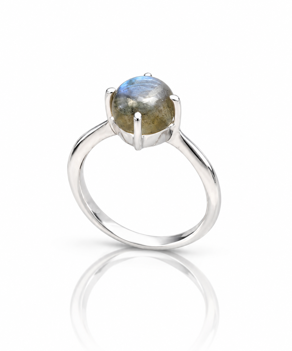 Labradorite Sterling Silver Ring – Natural Blue Flash Gemstone Ring