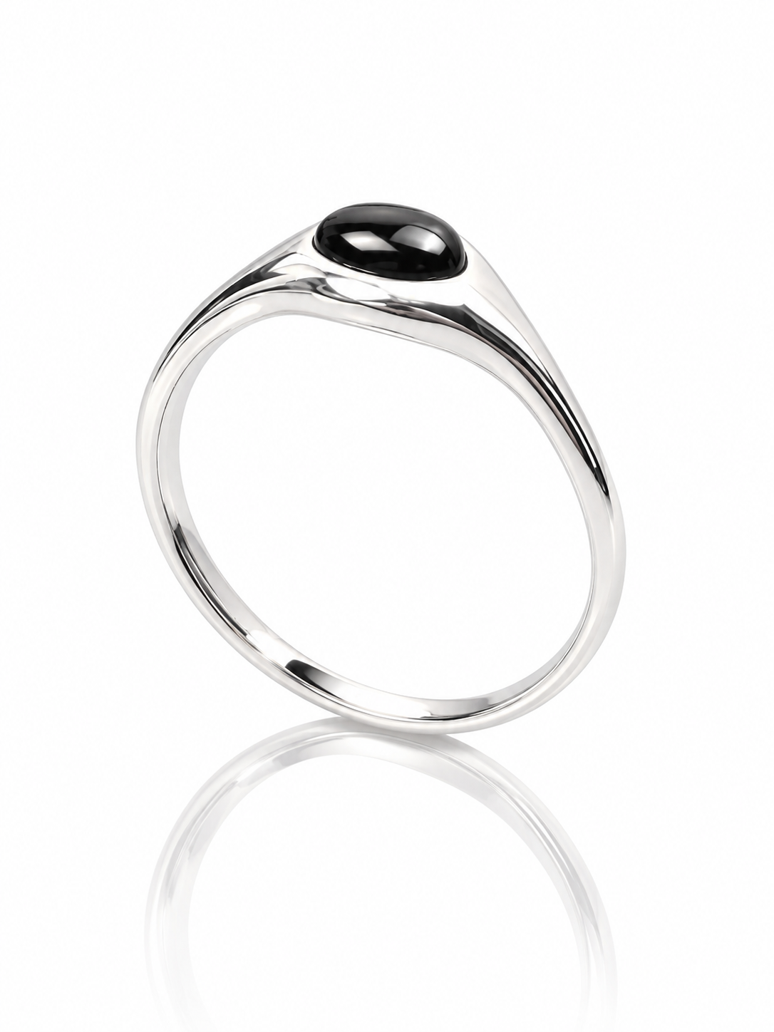 Black Onyx Sterling Silver Ring – Oval 925 Silver Gemstone Ring