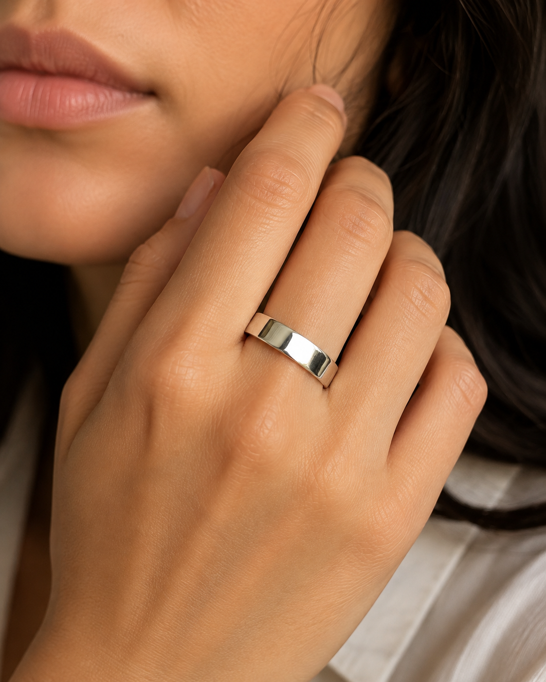 Unisex Solid Sterling Silver 5mm Band Ring – Polished Unisex 925 Silver Ring