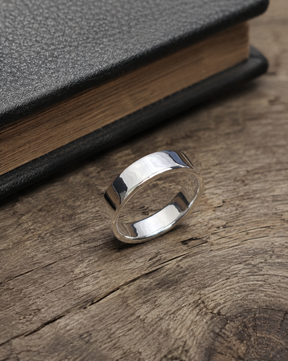 Unisex Solid Sterling Silver 5mm Band Ring – Polished Unisex 925 Silver Ring