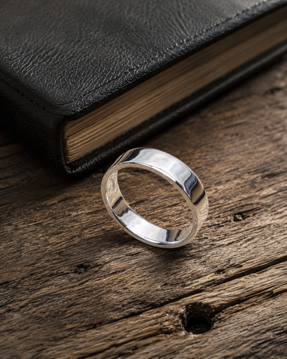 Unisex Solid Sterling Silver 5mm Band Ring – Polished Unisex 925 Silver Ring