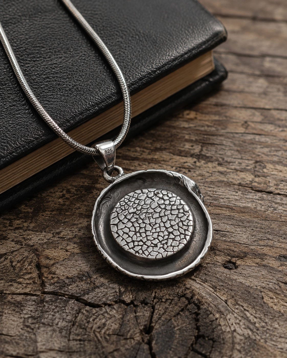 Sterling Silver Dragon Yin Yang Pendant with Mother of Pearl & Black Onyx