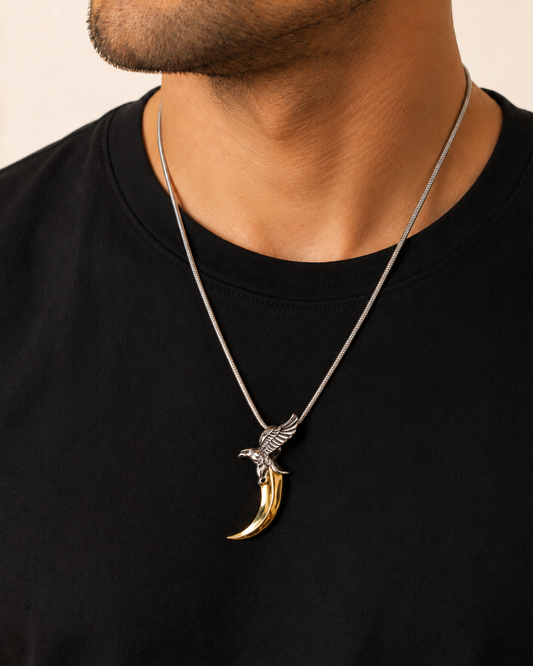 Sterling Silver Eagle Talon Pendant Necklace | Gothic Boho Jewelry