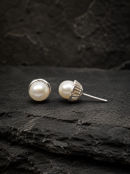 6mm Pearl Stud Earrings in Solid Sterling Silver