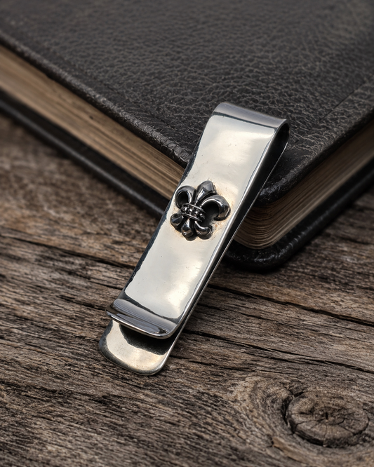 Heavy Solid Sterling Silver Fleur de Lis Money Clip – Premium Men’s Wallet Clip