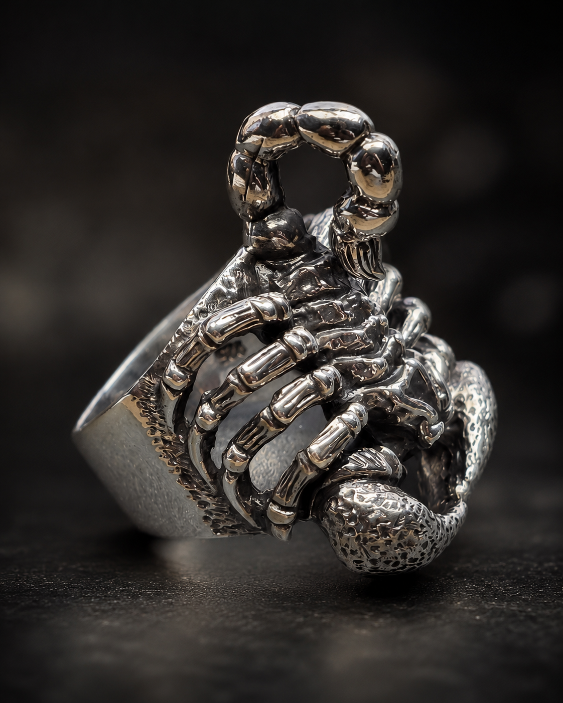 Solid Heavy Sterling Silver Scorpion Ring, Detailed Scorpion Gothic Statement Ring