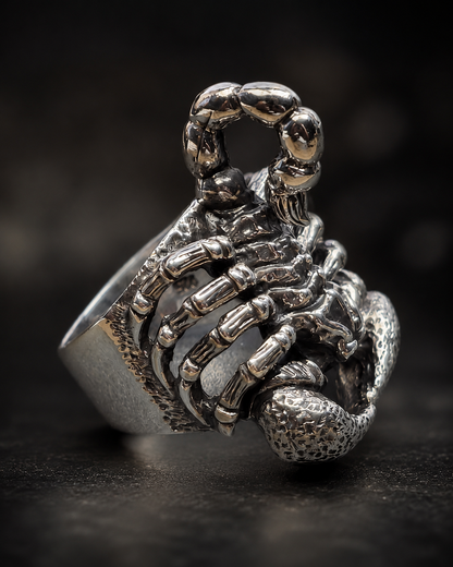 Solid Heavy Sterling Silver Scorpion Ring, Detailed Scorpion Gothic Statement Ring