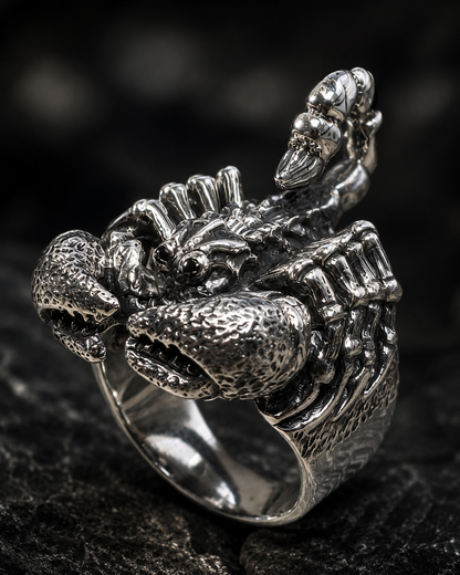 Solid Heavy Sterling Silver Scorpion Ring, Detailed Scorpion Gothic Statement Ring