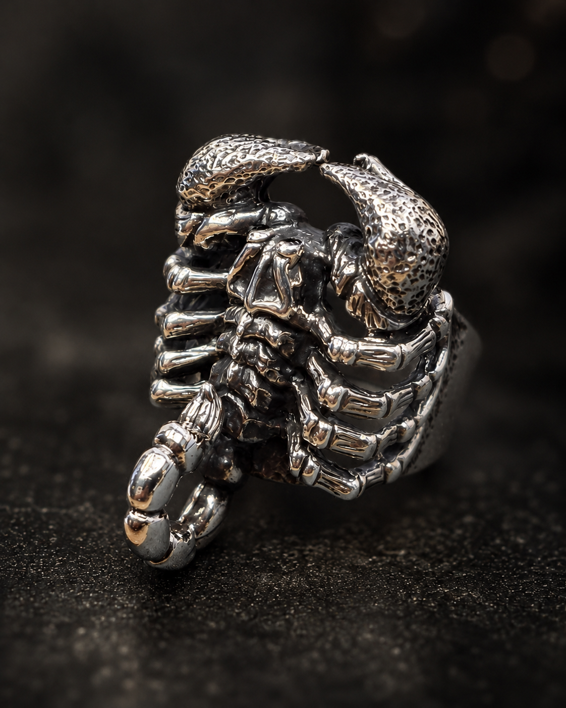 Solid Heavy Sterling Silver Scorpion Ring, Detailed Scorpion Gothic Statement Ring