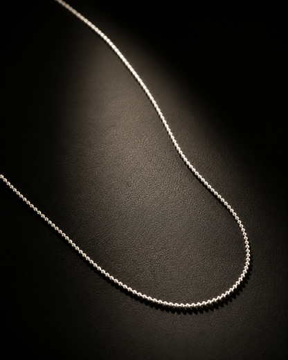 1mm Sterling Silver Ball Chain Necklace, Dainty Beaded Chain, Minimalist Silver Chain for Pendant, Everyday Layering Jewelry