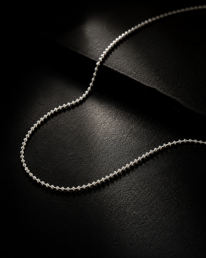 1mm Sterling Silver Ball Chain Necklace, Dainty Beaded Chain, Minimalist Silver Chain for Pendant, Everyday Layering Jewelry