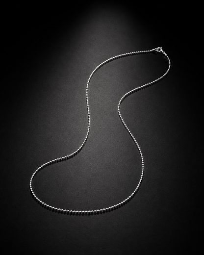 1mm Sterling Silver Ball Chain Necklace, Dainty Beaded Chain, Minimalist Silver Chain for Pendant, Everyday Layering Jewelry