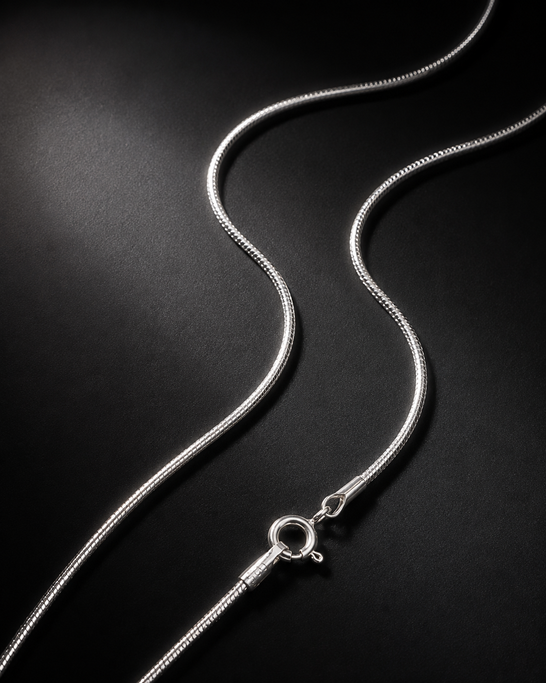 1.5mm Sterling Silver Snake Chain Necklace, Italian Style Silver Chain for Pendants, Unisex 925 Silver Necklace