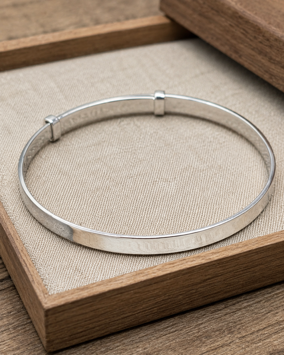 5mm Sterling Silver Adjustable Plain Bangle Bracelet – Minimalist Silver Cuff