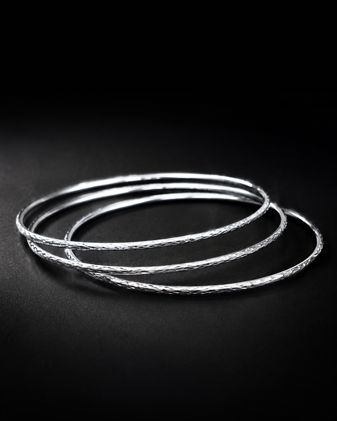 1.5mm Sterling Silver Diamond Cut Bangle Bracelet – Thin Minimalist Stacking Bracelet