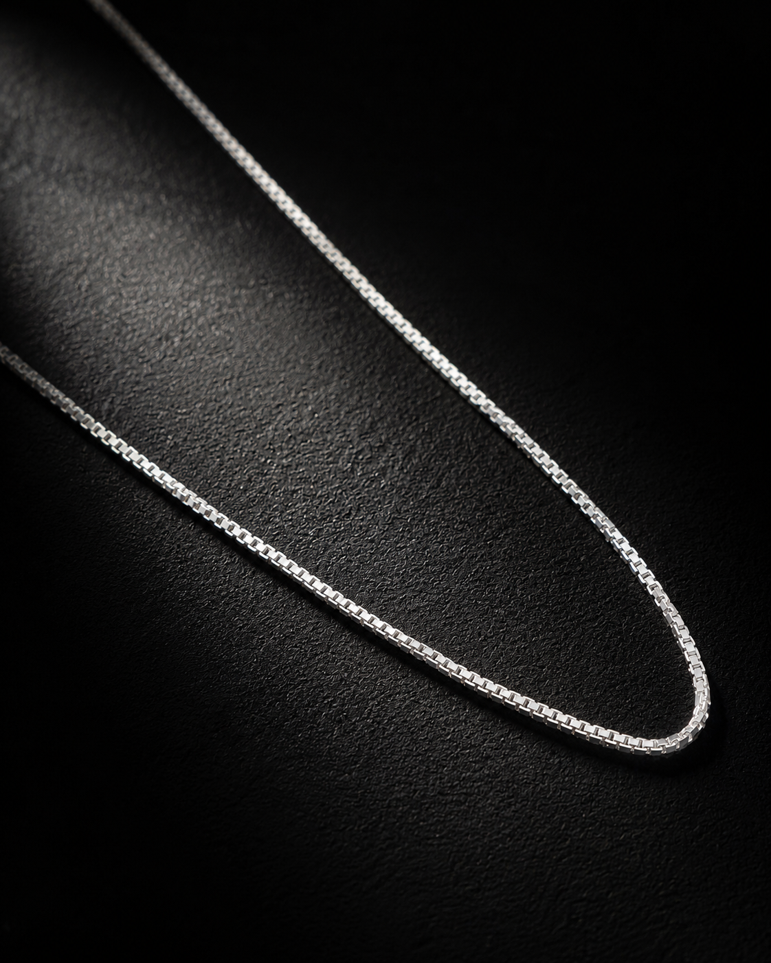 0.5mm Solid Sterling Silver Box Chain Necklace – Thin Minimalist 925 Silver Chain for Pendant, Delicate Everyday Jewelry