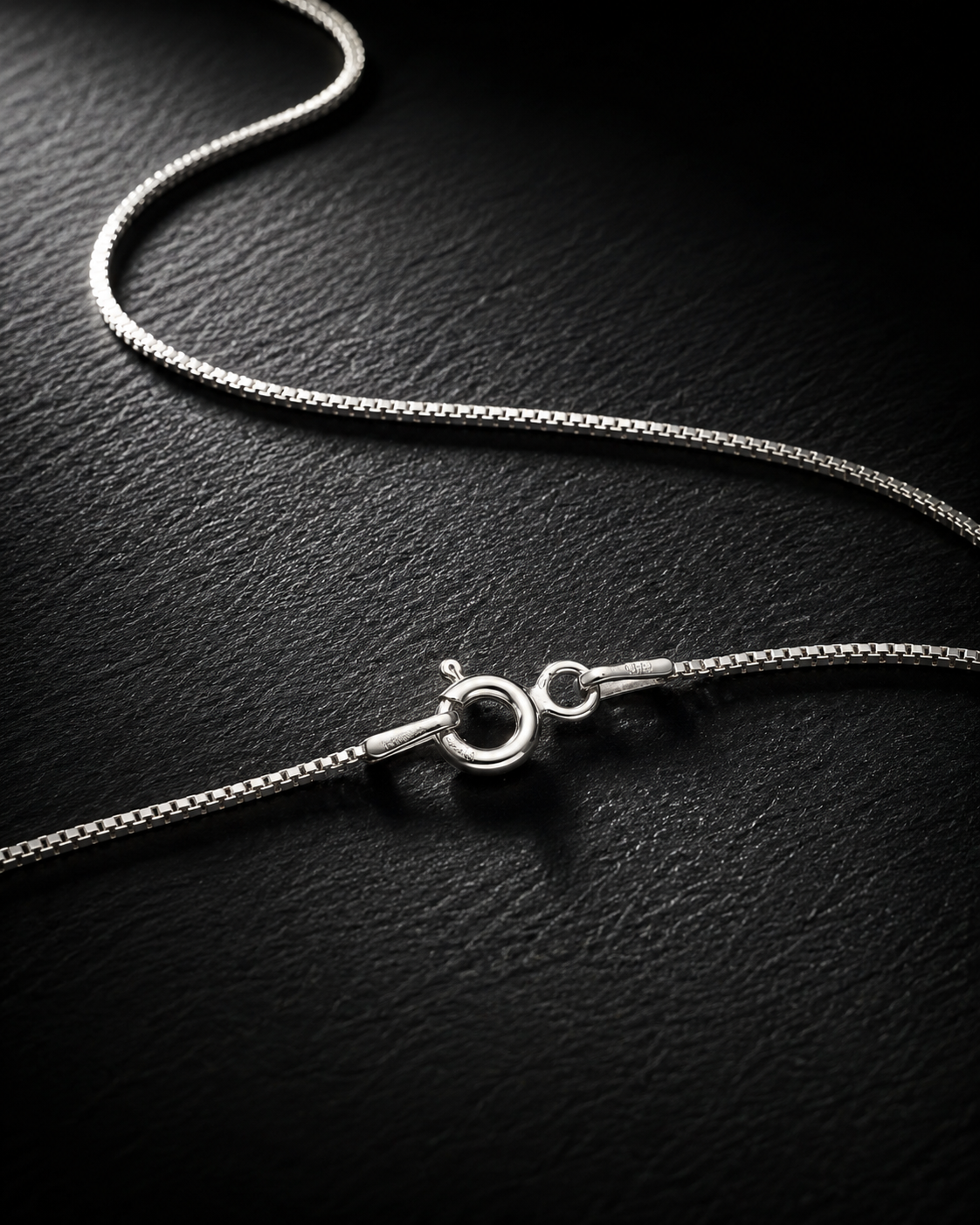 0.5mm Solid Sterling Silver Box Chain Necklace – Thin Minimalist 925 Silver Chain for Pendant, Delicate Everyday Jewelry