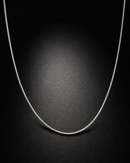 Solid Sterling Silver 1mm Snake Chain Necklace – Thin Silver Chain for Pendant, Minimalist 925 Silver Necklace