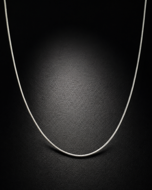 Solid Sterling Silver 1mm Snake Chain Necklace – Thin Silver Chain for Pendant, Minimalist 925 Silver Necklace