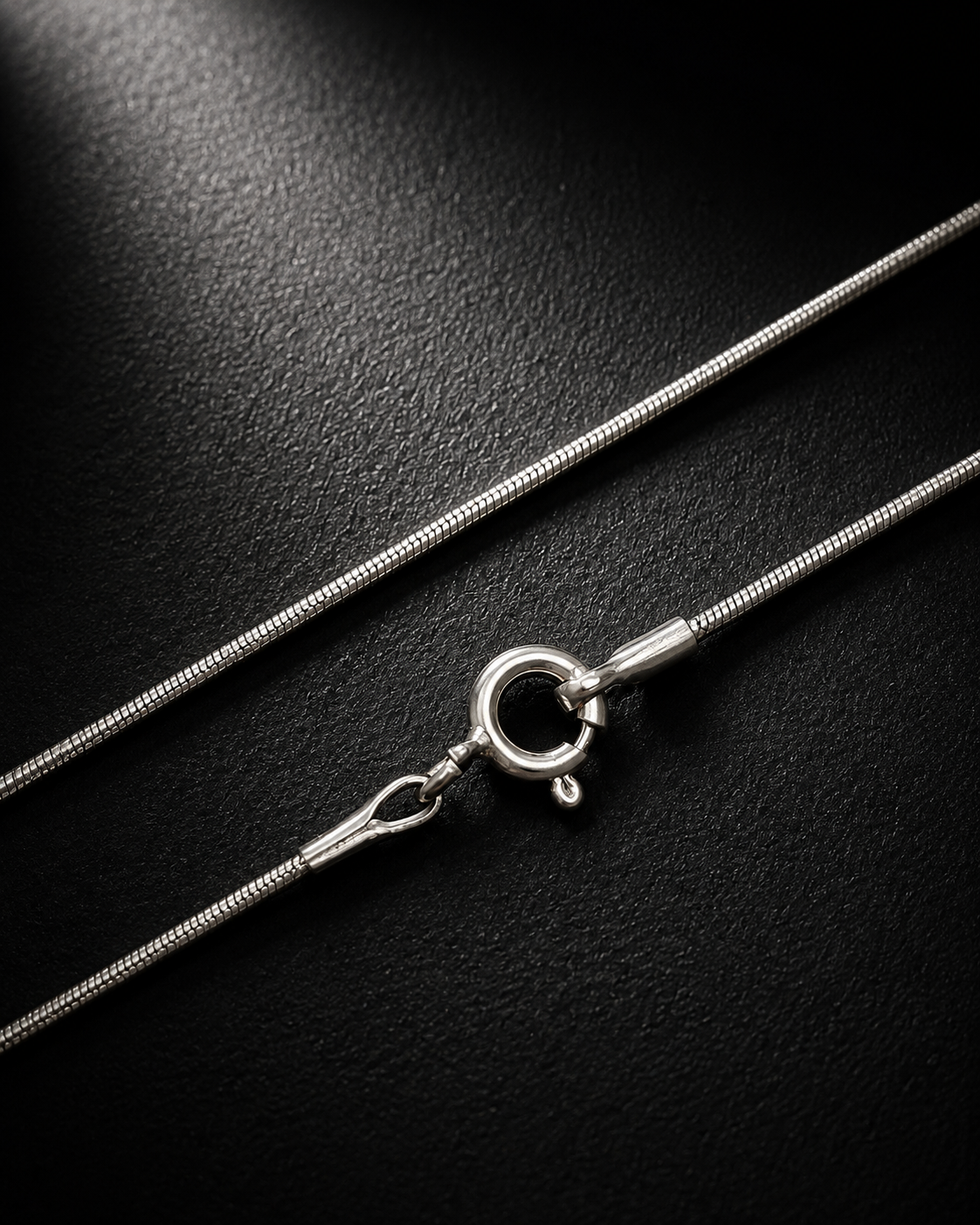 Solid Sterling Silver 1mm Snake Chain Necklace – Thin Silver Chain for Pendant, Minimalist 925 Silver Necklace
