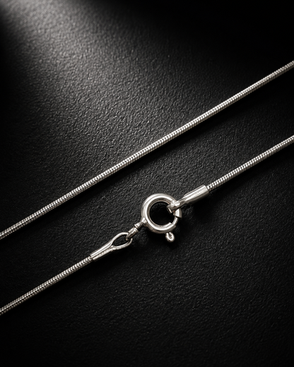 Solid Sterling Silver 1mm Snake Chain Necklace – Thin Silver Chain for Pendant, Minimalist 925 Silver Necklace