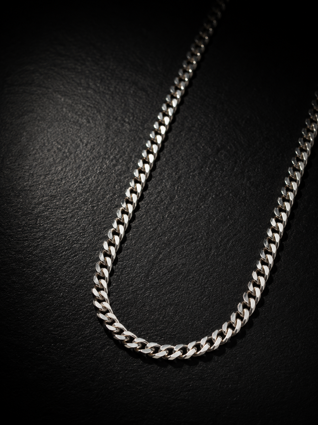 3mm Solid Sterling Silver Cuban Link Chain Necklace – Unisex 925 Silver Curb Chain for Men & Women