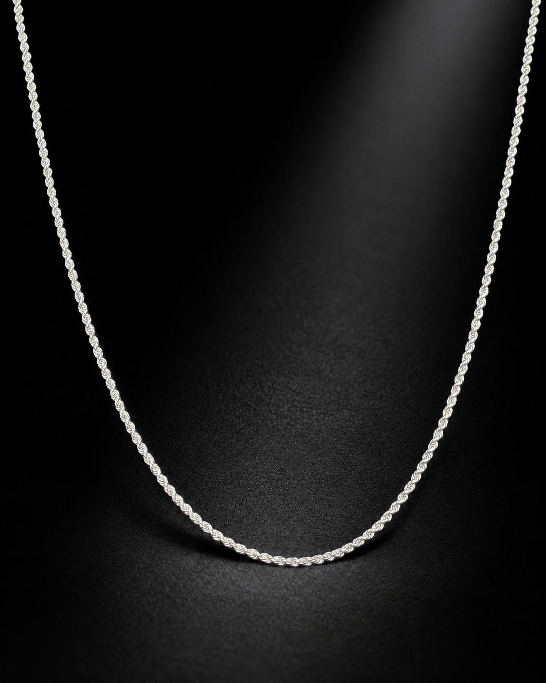 2mm Solid Sterling Silver Rope Chain Necklace – 925 Silver Twisted Chain
