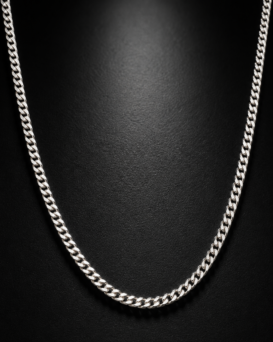 3mm Solid Sterling Silver Cuban Link Chain Necklace – Unisex 925 Silver Curb Chain for Men & Women