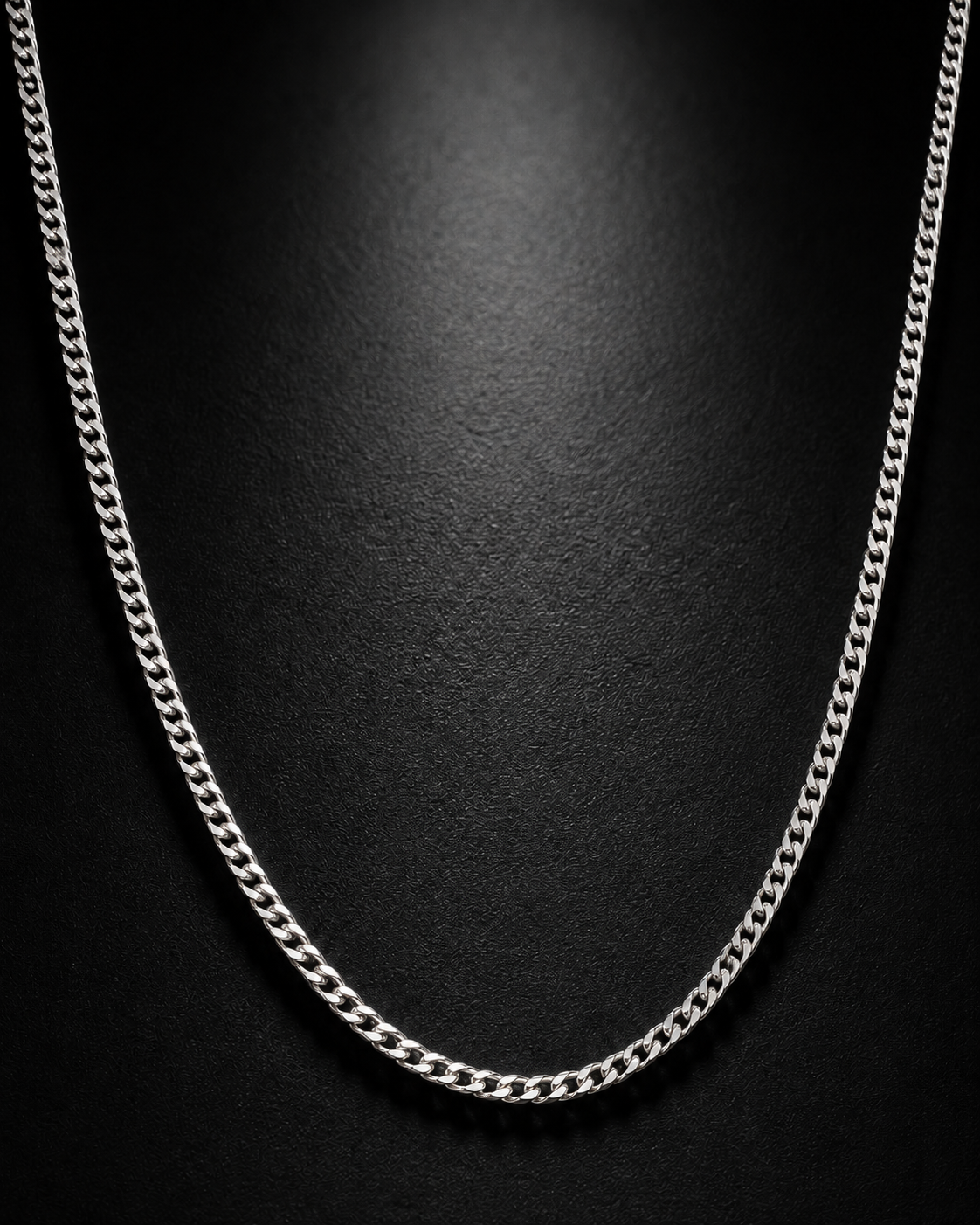 Solid Sterling Silver 2.5mm Curb Chain Necklace