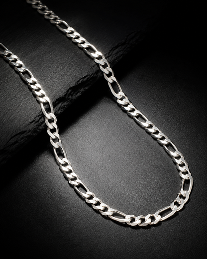 Solid Heavy Sterling Silver Figaro Chain Necklace – 10mm Men’s 925 Silver Chain