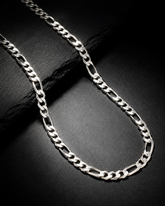 Solid Heavy Sterling Silver Figaro Chain Necklace – 10mm Men’s 925 Silver Chain