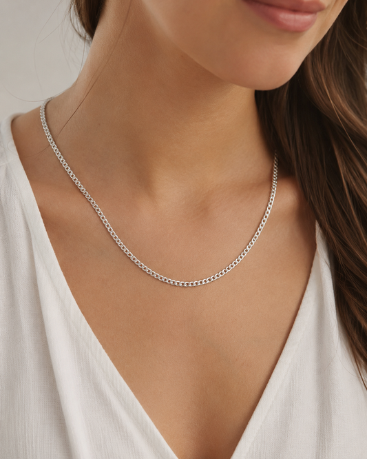 3mm Solid Sterling Silver Rolo Chain Necklace | Unisex Silver Belcher Chain | Pendant Chain