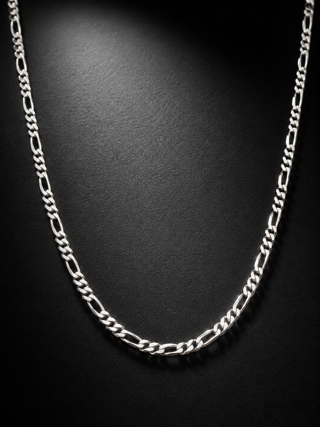3mm Solid Sterling Silver Figaro Chain Necklace