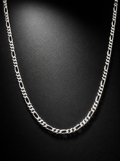 3mm Solid Sterling Silver Figaro Chain Necklace