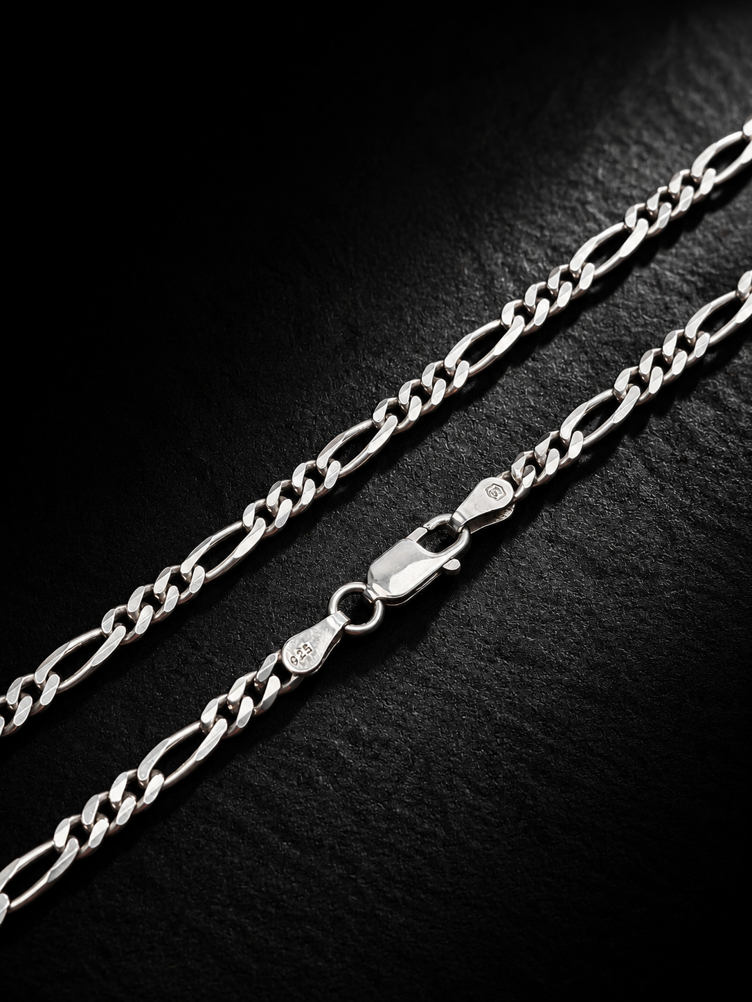 3mm Solid Sterling Silver Figaro Chain Necklace
