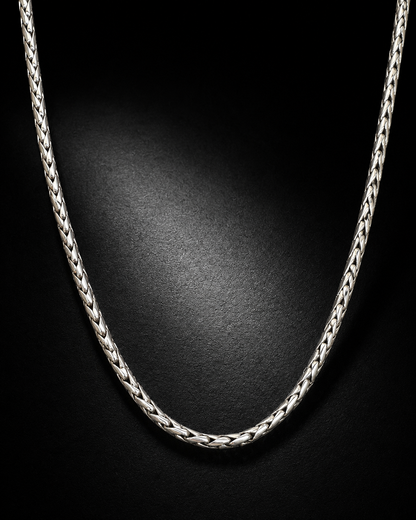 4mm Solid Heavy Sterling Silver Franco Chain Necklace – Men’s Thick Silver Chain
