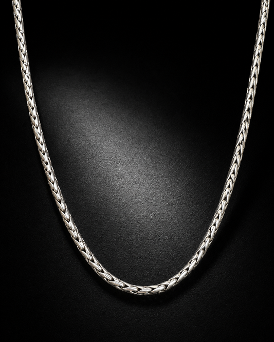 4mm Solid Heavy Sterling Silver Franco Chain Necklace – Men’s Thick Silver Chain