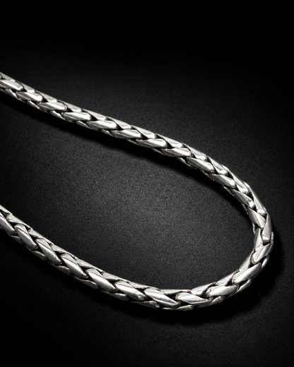 4mm Solid Heavy Sterling Silver Franco Chain Necklace – Men’s Thick Silver Chain