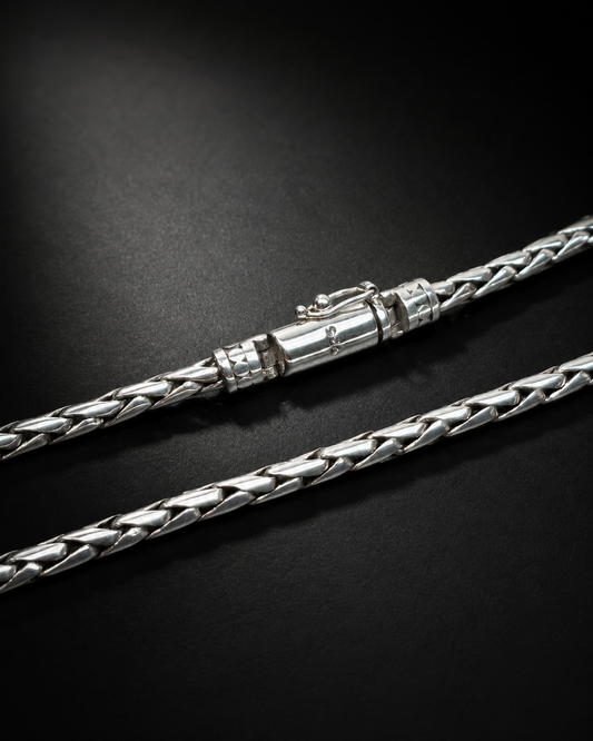 4mm Solid Heavy Sterling Silver Franco Chain Necklace – Men’s Thick Silver Chain
