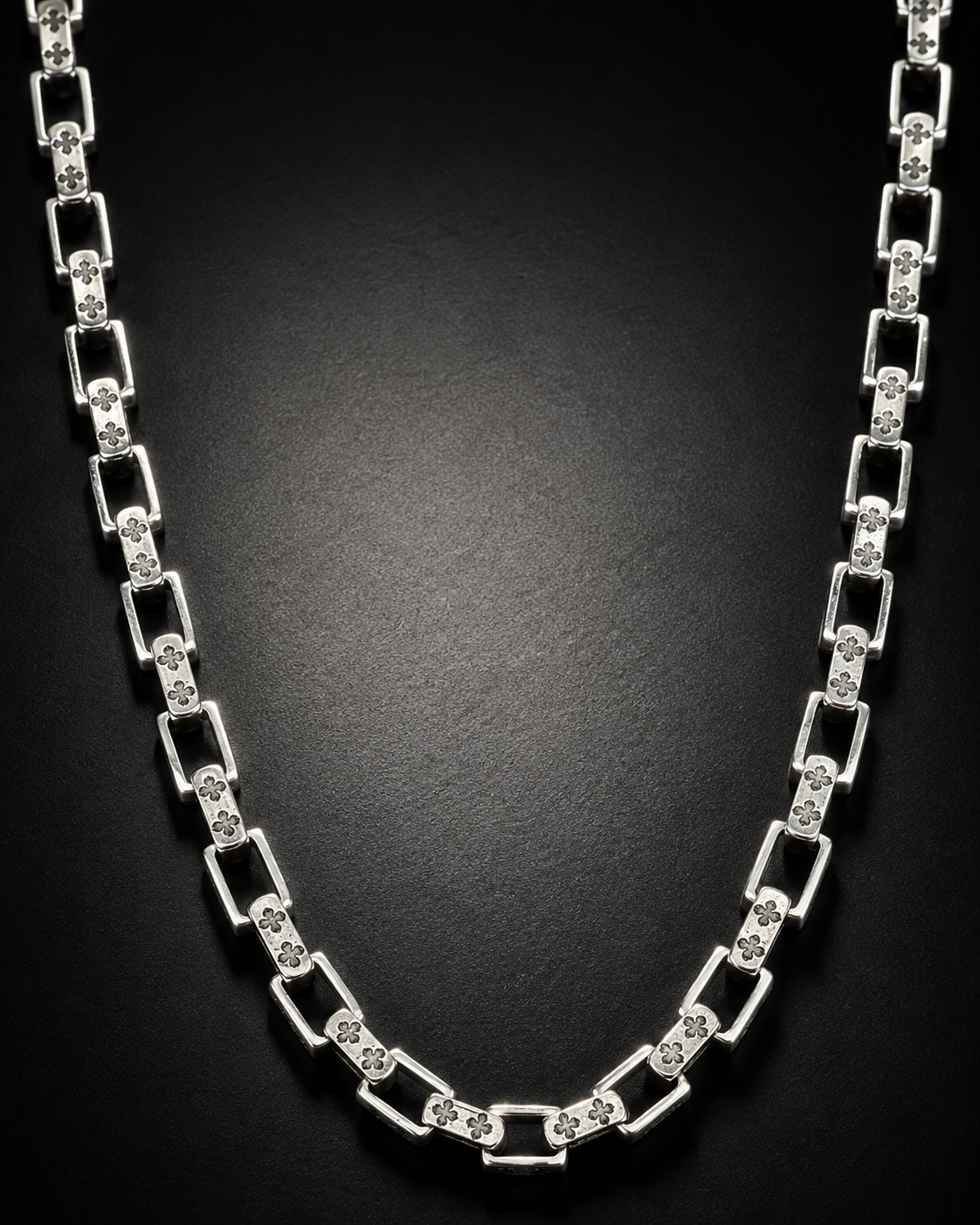 Solid Heavy 8mm Vajra Link Sterling Silver Chain Necklace