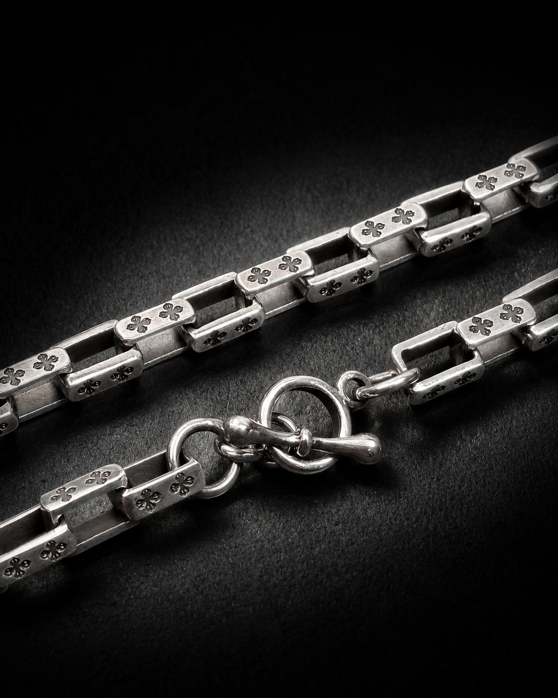 Solid Heavy 8mm Vajra Link Sterling Silver Chain Necklace