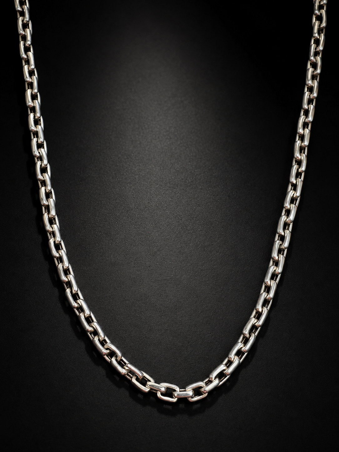 Solid Sterling Silver 5mm Heavy Box Chain Necklace – Men’s Silver Link Chain with Toggle Clasp