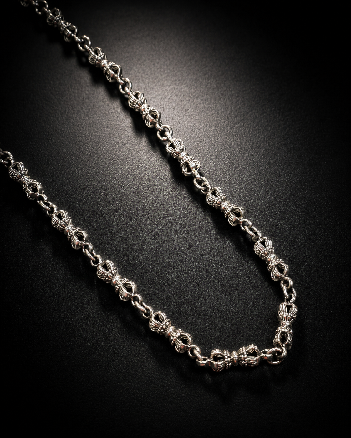 Solid Sterling Silver 5mm Vajra Dorje Chain Necklace – Heavy Dorje Silver Chain