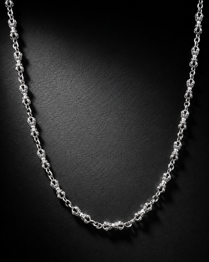 Solid Sterling Silver 5mm Vajra Dorje Chain Necklace – Heavy Dorje Silver Chain